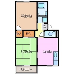 箕田駅 徒歩3分 2階の物件間取画像